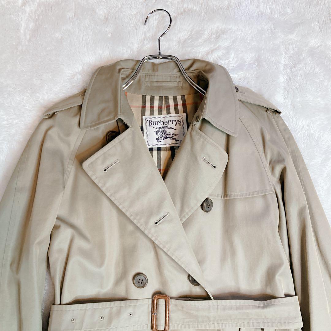 バーバリー トレンチコート ダブル ロング ベージュ ノバチェック コットン