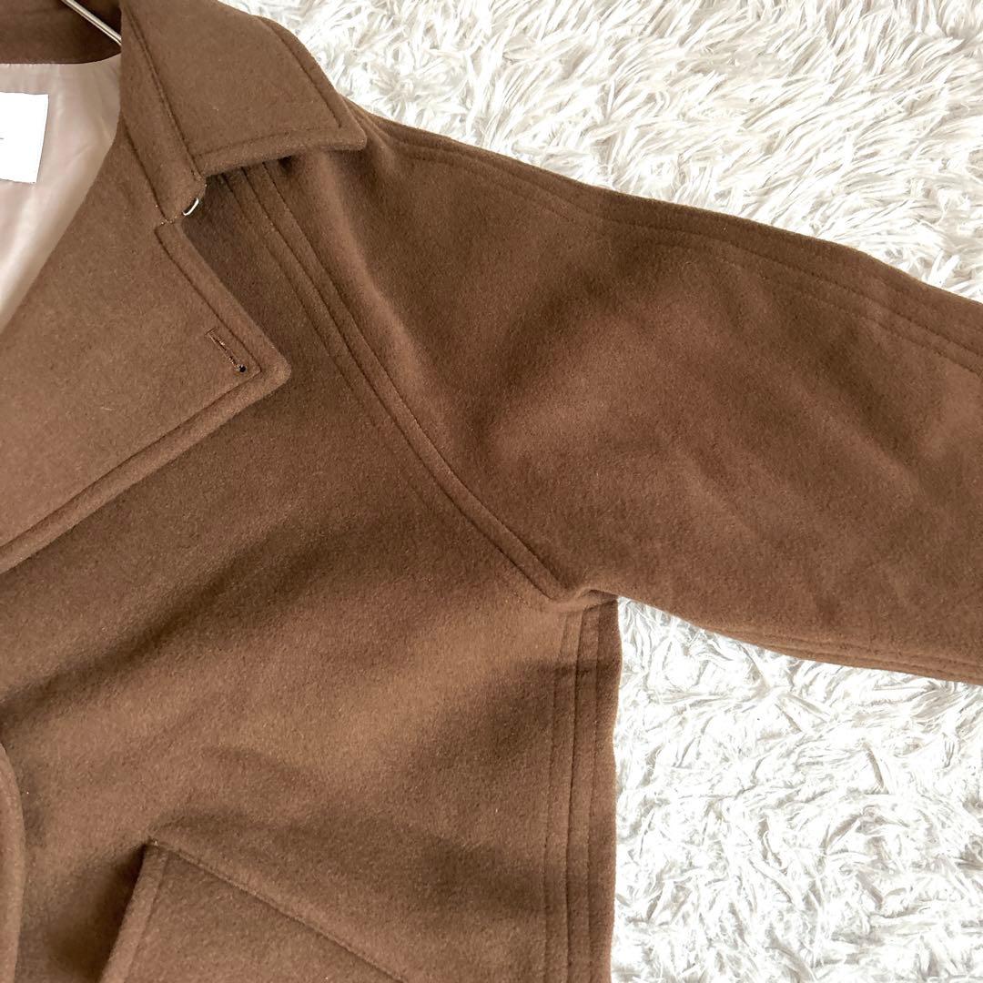 美品⁂シップスエニィ⁂ バルマカーン コクーン コート　ブラウン　ロング丈