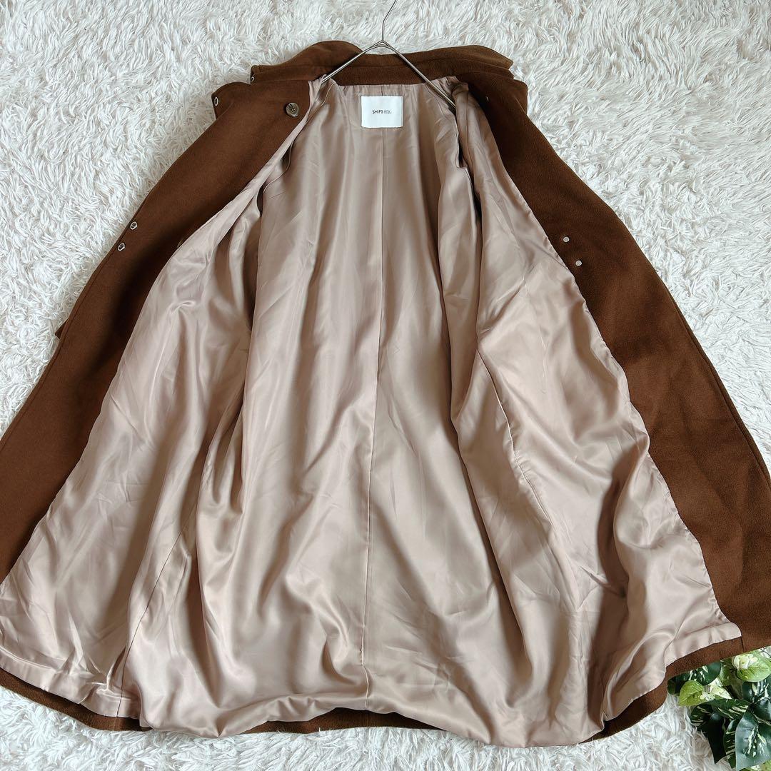 美品⁂シップスエニィ⁂ バルマカーン コクーン コート　ブラウン　ロング丈