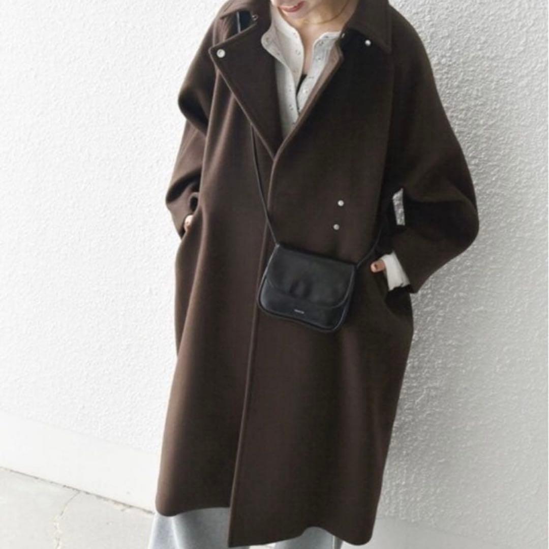 美品⁂シップスエニィ⁂ バルマカーン コクーン コート　ブラウン　ロング丈