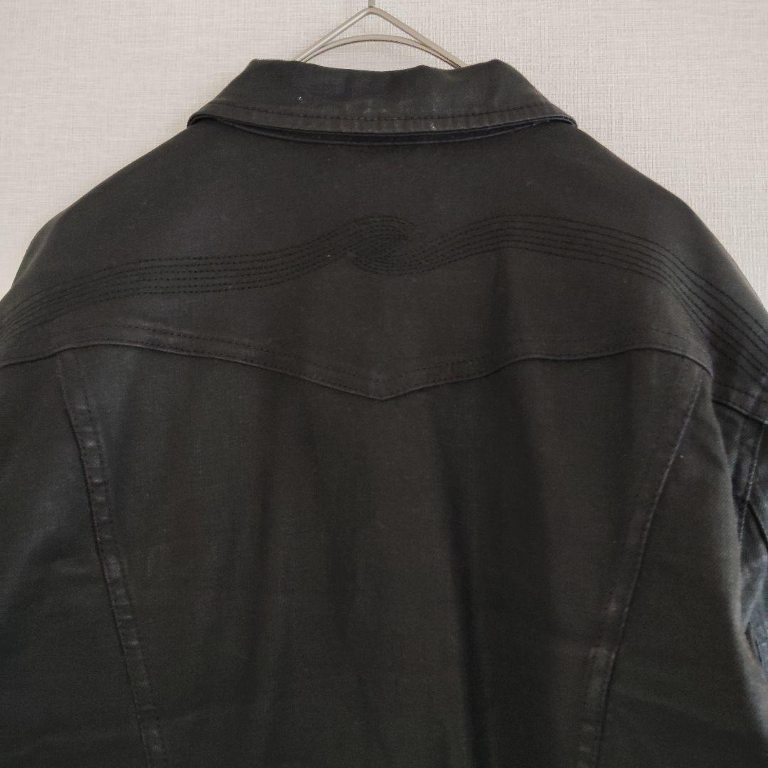 ジャケット・アウター archive dry black coated denim jacket