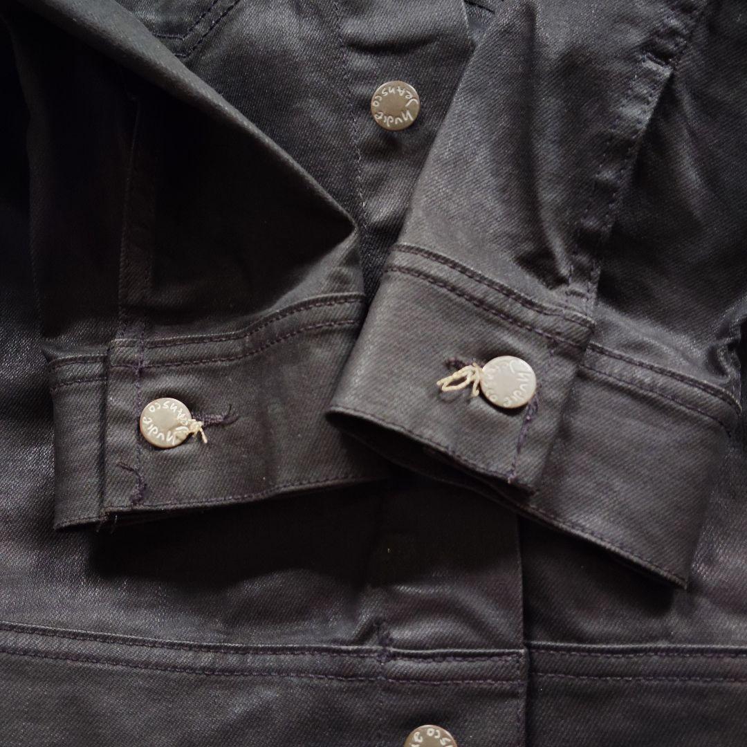 ジャケット・アウター archive dry black coated denim jacket