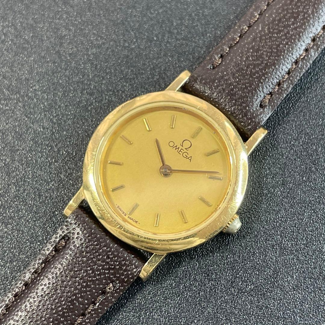 可動品 オメガ レディース腕時計 デビル ゴールド ラウンド QZ 正規品 Ω