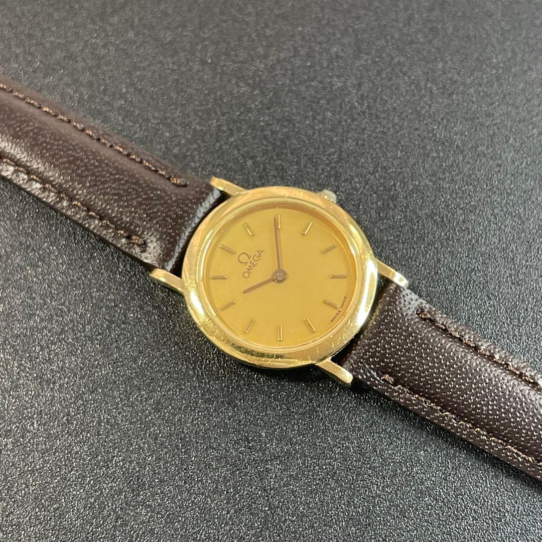 可動品 オメガ レディース腕時計 デビル ゴールド ラウンド QZ 正規品 Ω