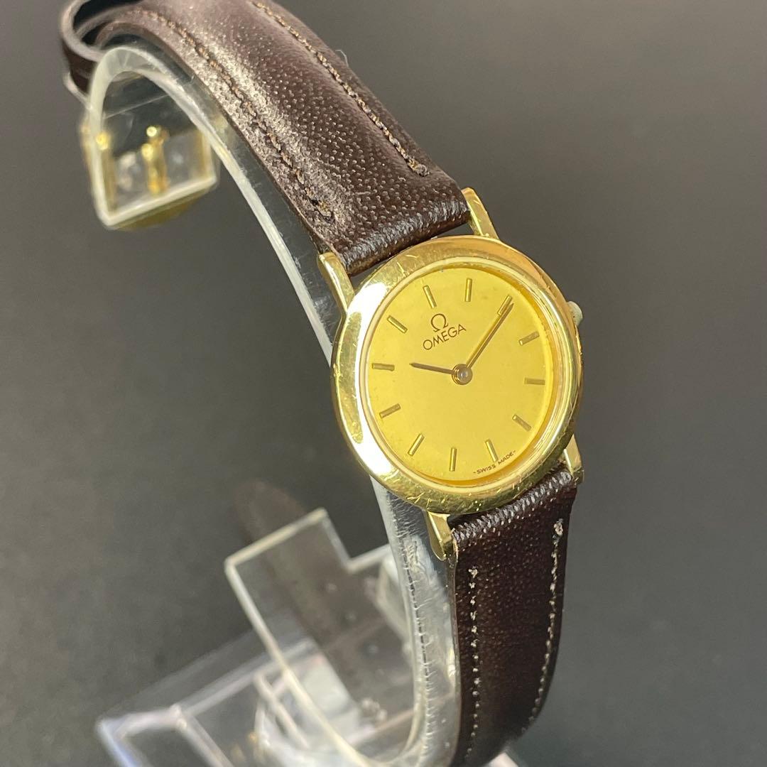 可動品 オメガ レディース腕時計 デビル ゴールド ラウンド QZ 正規品 Ω