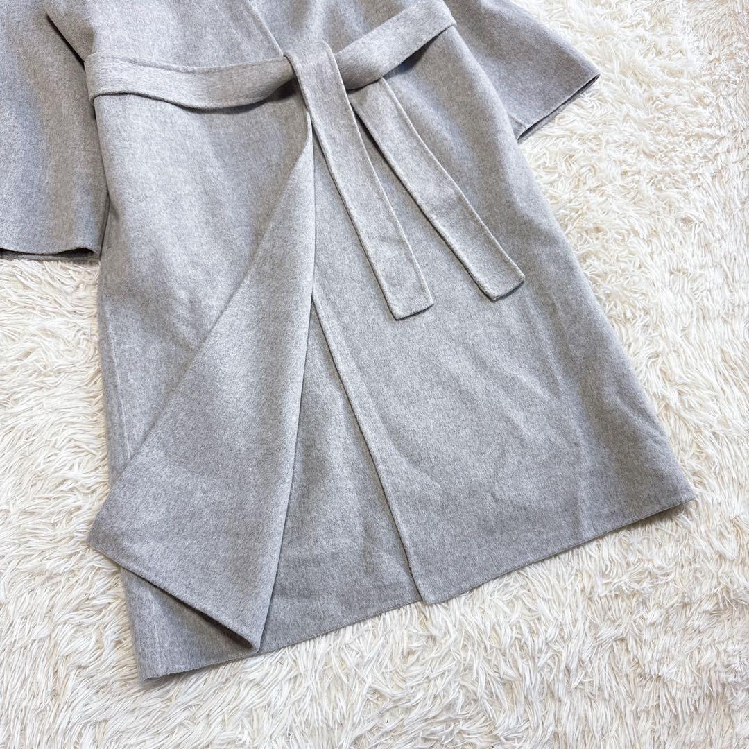 【セオリー】極美品 ダブルフェイスカラーレスガウンコート カシミヤ混 P