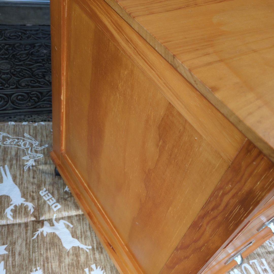 木製キャビネット 4段 引き出し　サイドテーブル　FAXや電話台にも