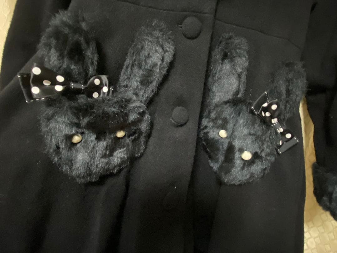 マキシマム　うさ耳フードコート　黒 ロリータ うさぎ