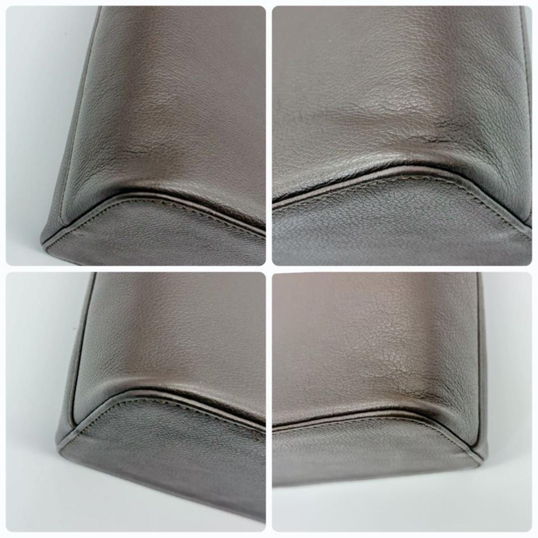 バーバリー トートバッグ ハンドバッグ レザー ゴールド金具 ダークブラウン