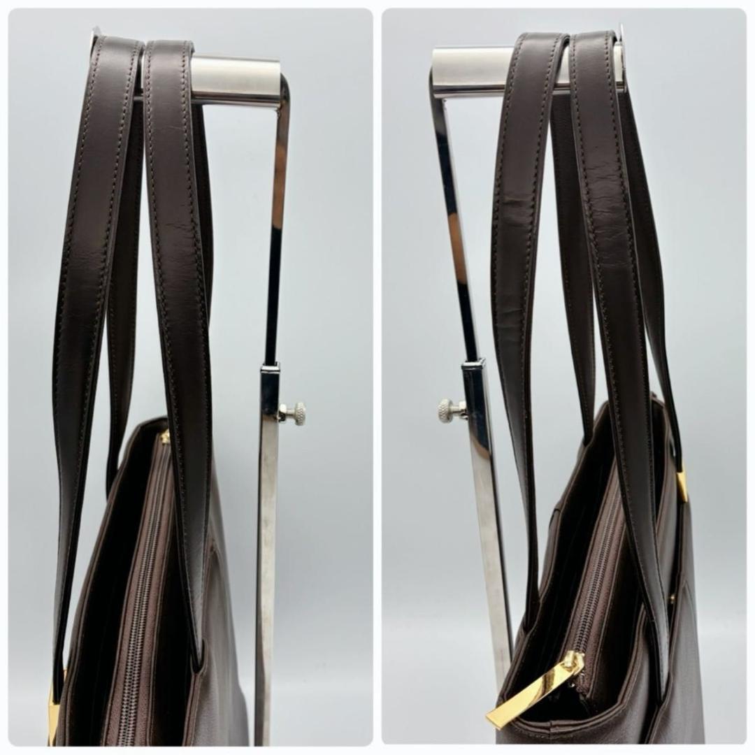 バーバリー トートバッグ ハンドバッグ レザー ゴールド金具 ダークブラウン
