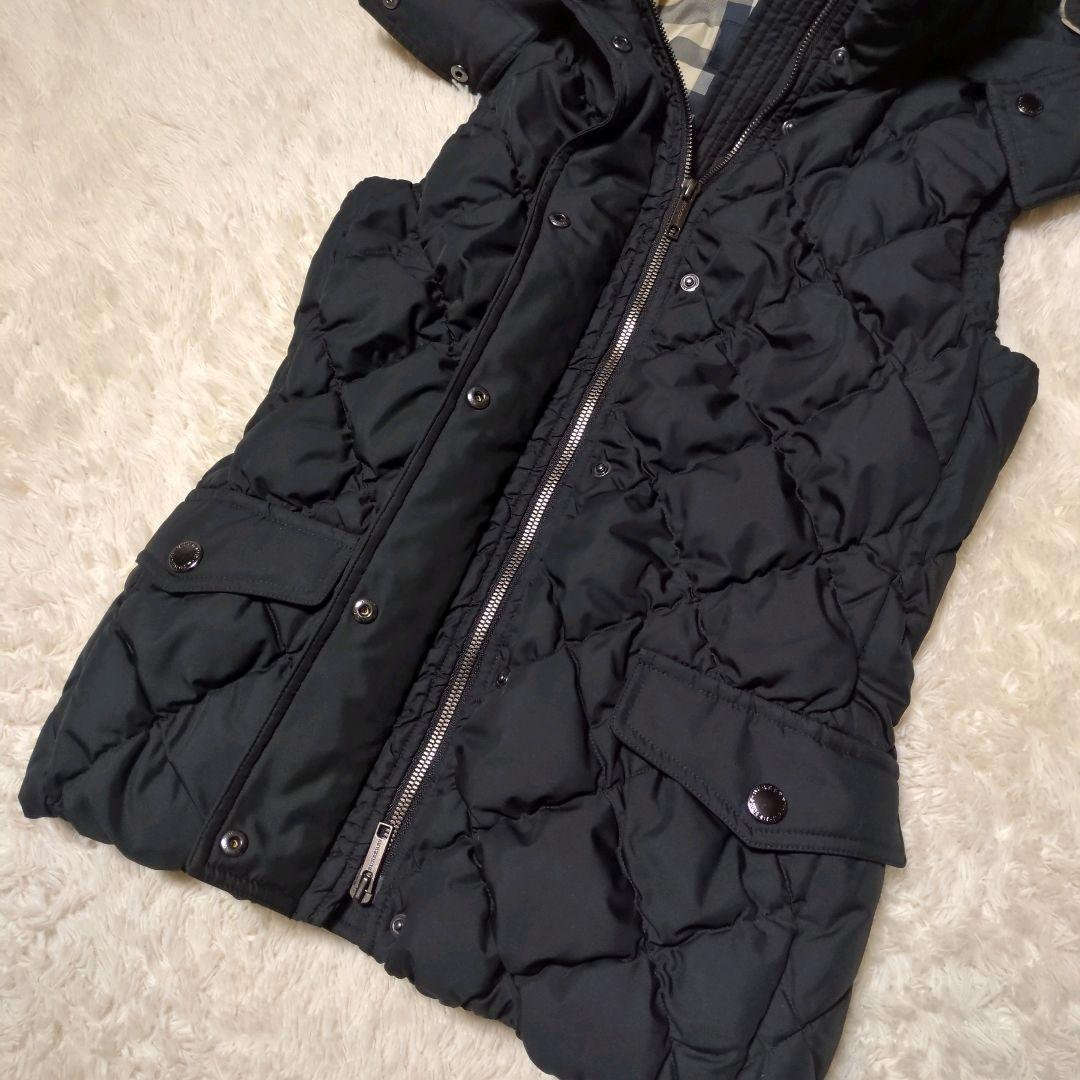 希少美品！BURBERRY LONDON　フードダウンベスト　38　メガチェック