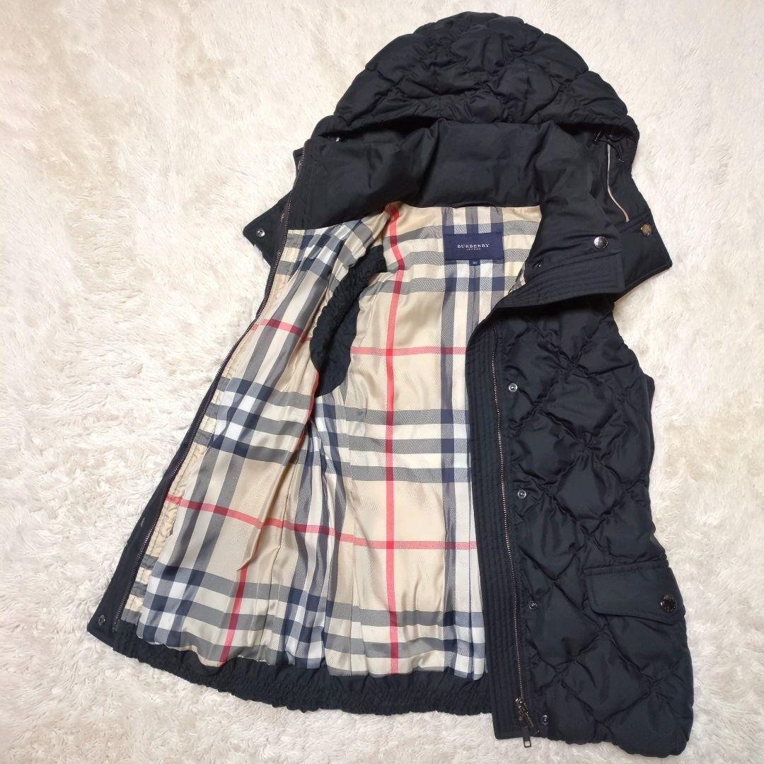 希少美品！BURBERRY LONDON　フードダウンベスト　38　メガチェック