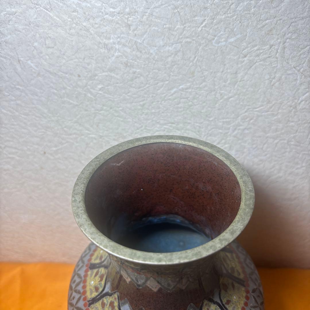 美品 高級日本七宝花瓶 鳳凰 花唐草文 骨董