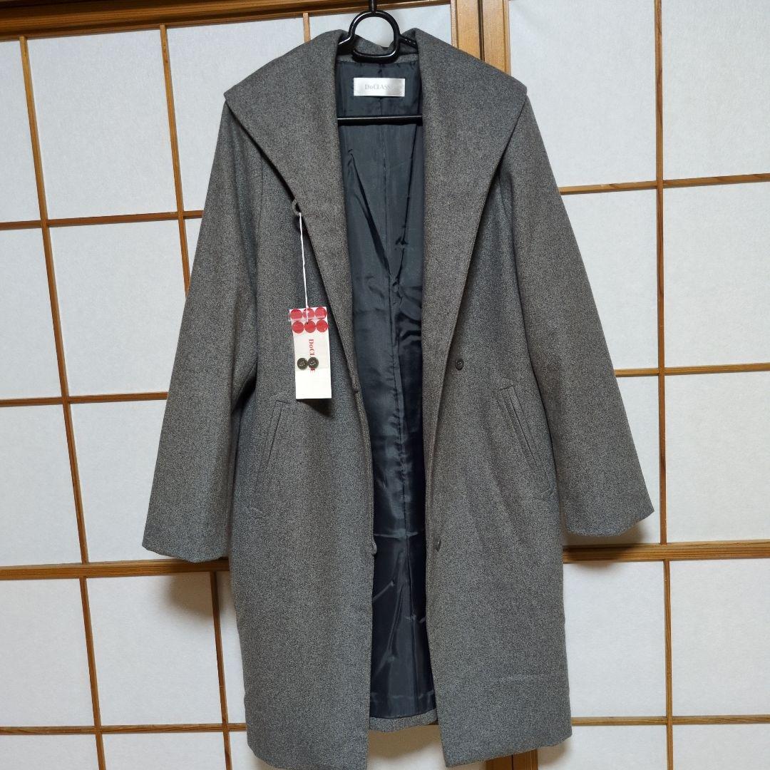 新品タグ付き✨DoCLASSE ウール＆キルティング・ドッキングコート　グレー