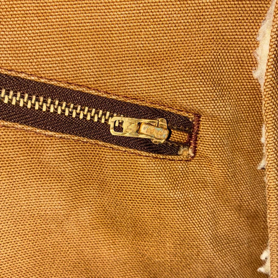 80s Madewell ダック地ワークベスト ボアベスト L キャメルブラウン