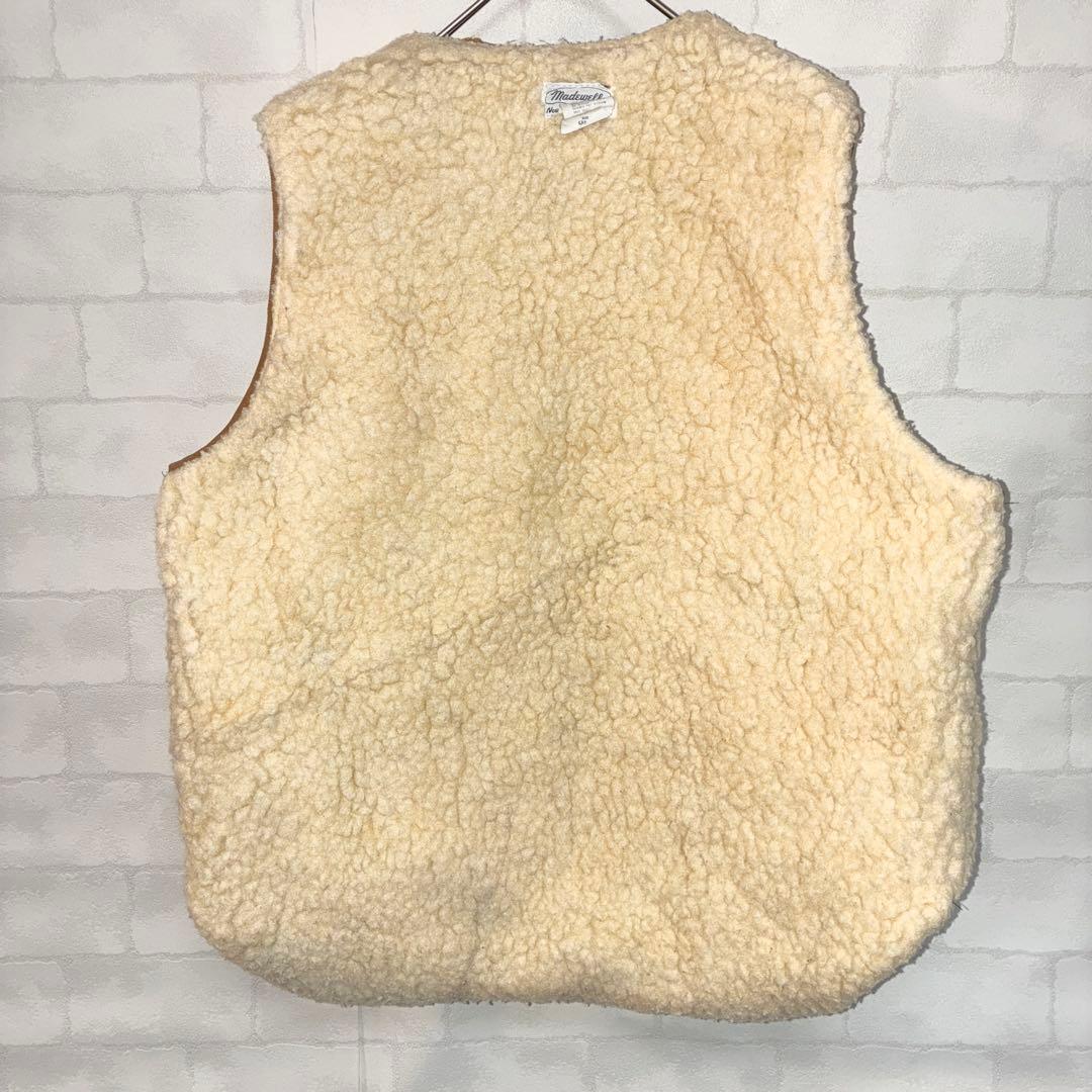 80s Madewell ダック地ワークベスト ボアベスト L キャメルブラウン