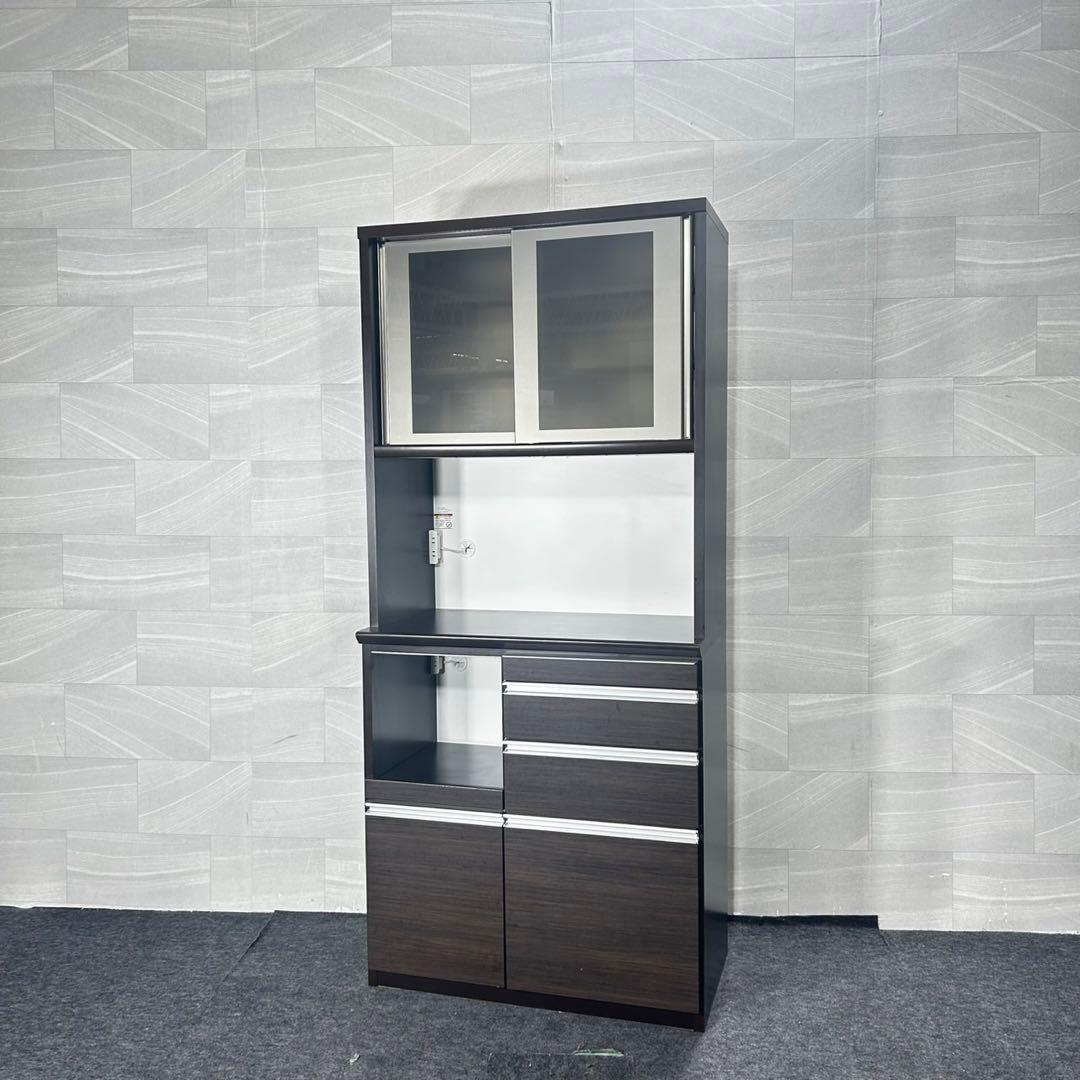 松田家具 食器棚 90cmキッチンボード 国産 シンプル 家具 d4907