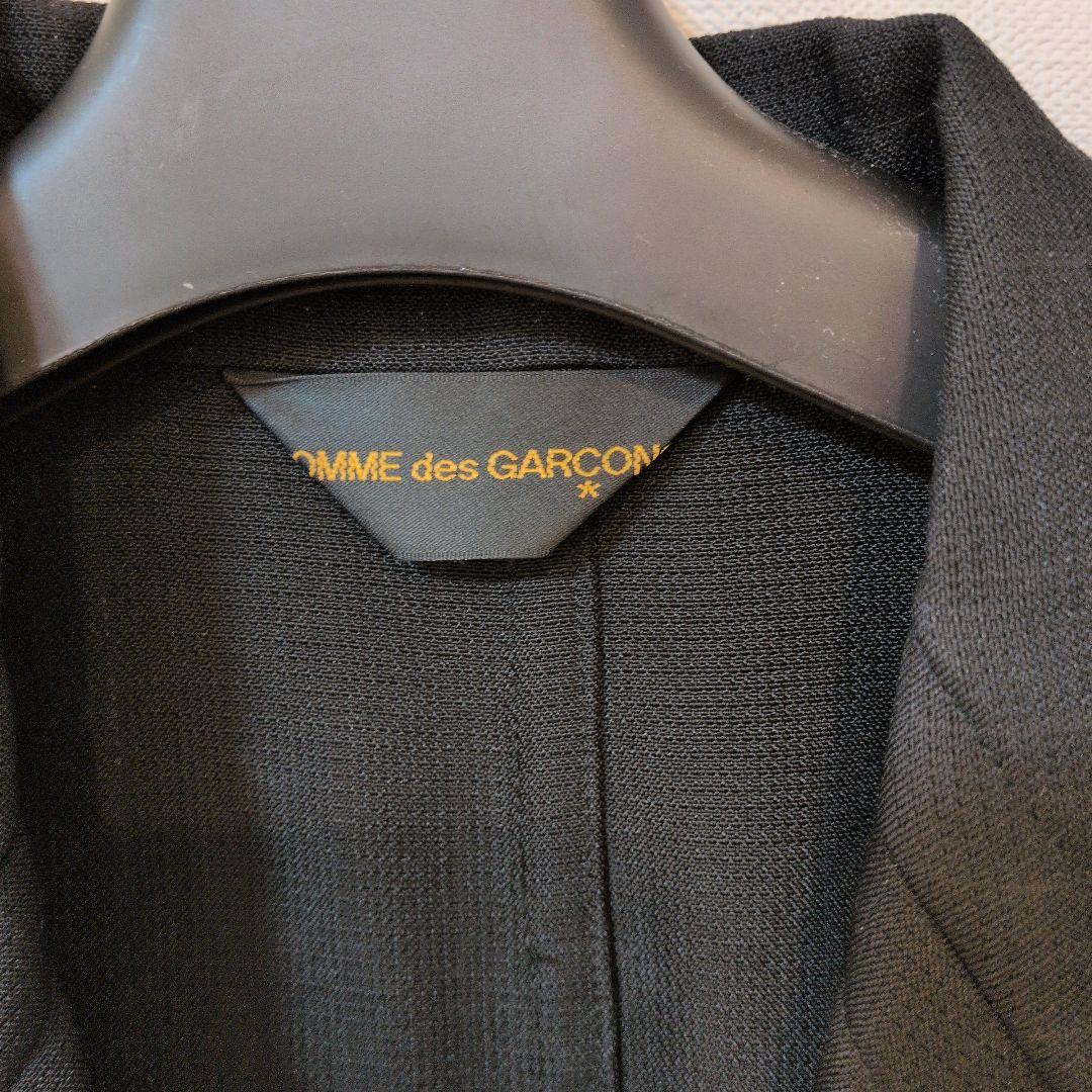 コムデギャルソン　ジャケット 黒と白のストライプ　レース縁取りAD2000