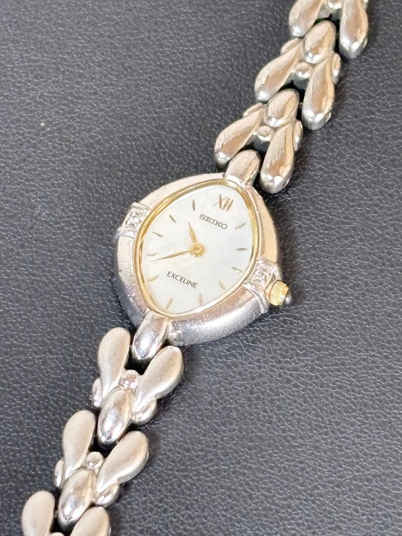 SEIKO EXCELINE 腕時計 シルバー/ゴールド 電池交換済 稼動品