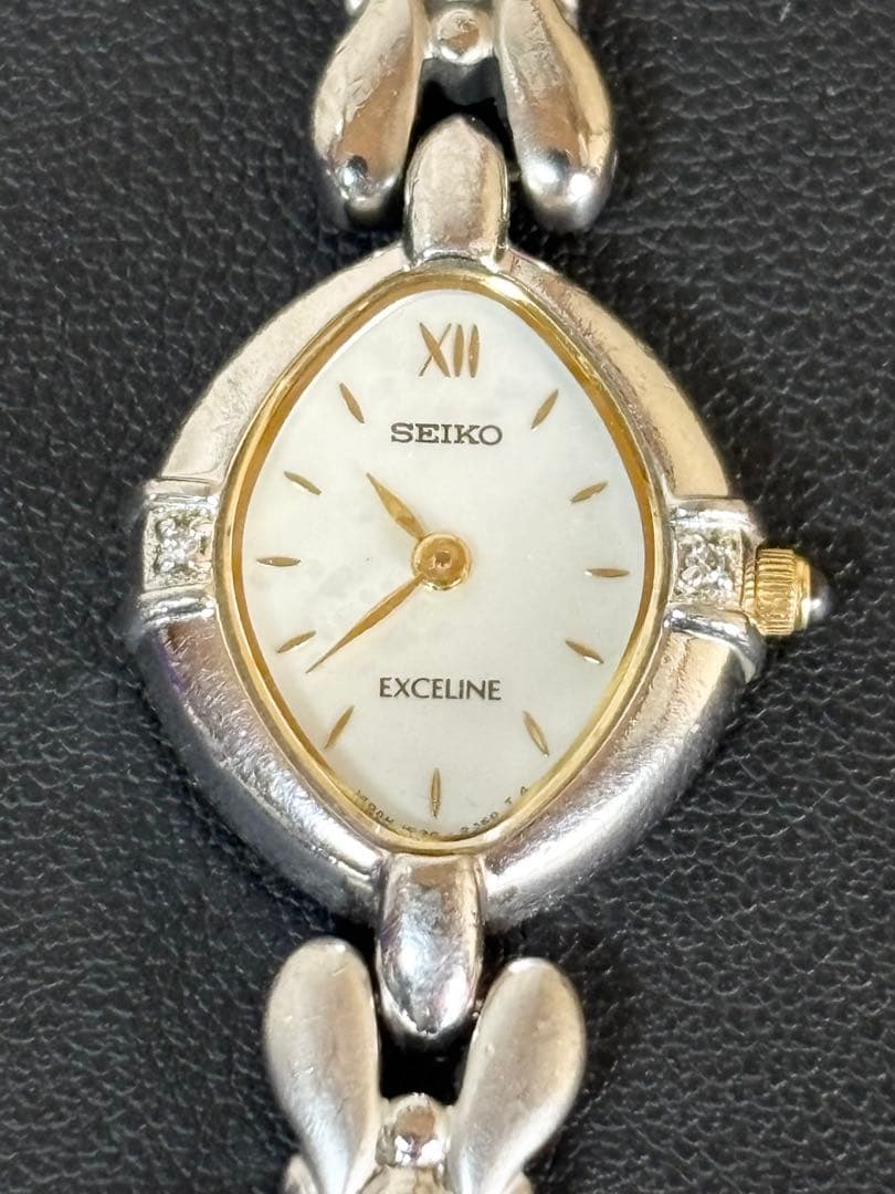 SEIKO EXCELINE 腕時計 シルバー/ゴールド 電池交換済 稼動品