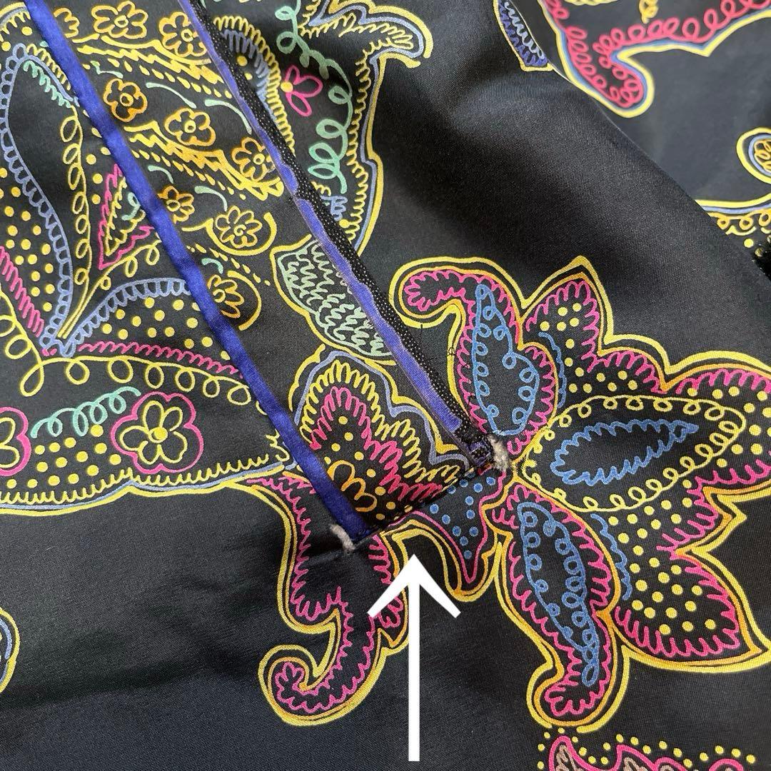 訳アリ　レオナール　シルク100%中綿コート　大きいサイズ13 総柄　ブラック