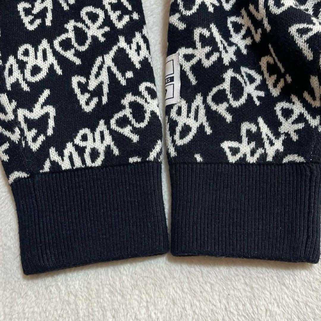 極美品　パーリーゲイツ　近年　蓄熱裏地　防風　スニード　ニット　ロゴ　ブラック