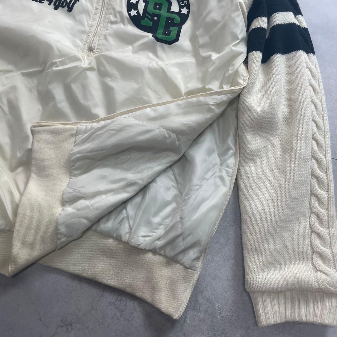 美品✨パーリーゲイツ スニードジャック 中綿ブルゾン ロゴ ニット切替 L相当