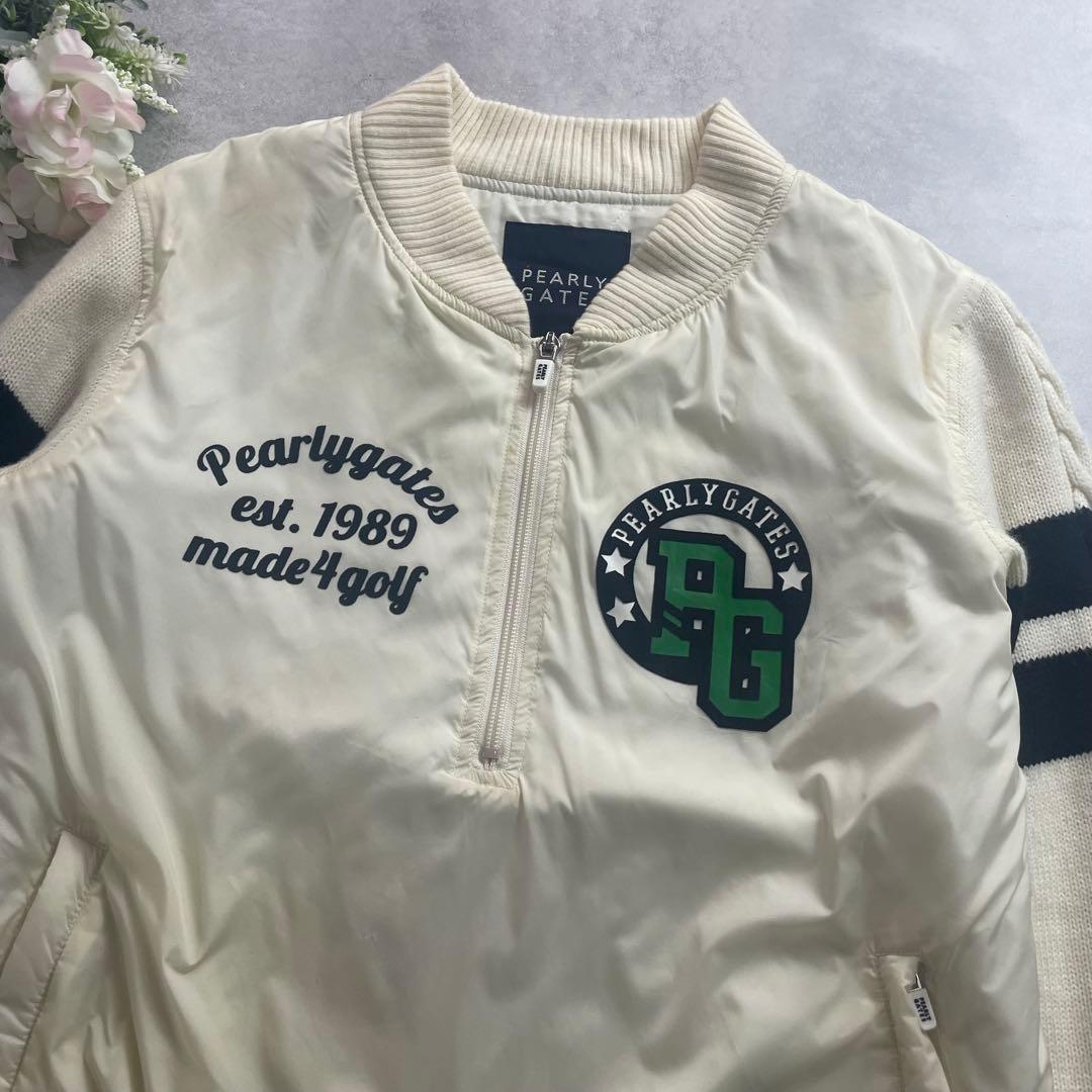 美品✨パーリーゲイツ スニードジャック 中綿ブルゾン ロゴ ニット切替 L相当