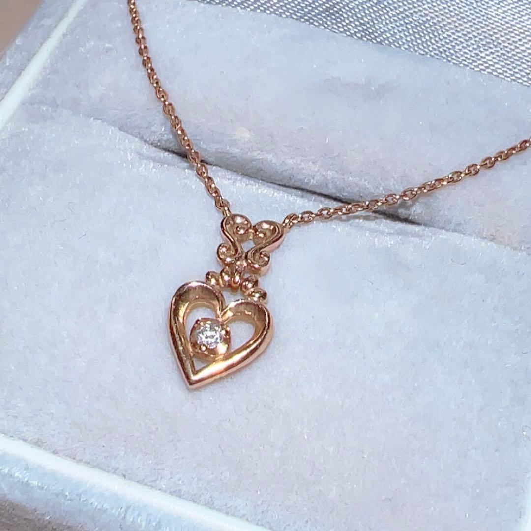 【star jewelry】K10 スタージュエリー ハート型 ネックレス