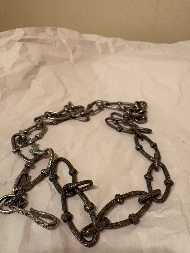 希少! ヴィンテージ 唐草彫り ウォレットチェーン アンティーク