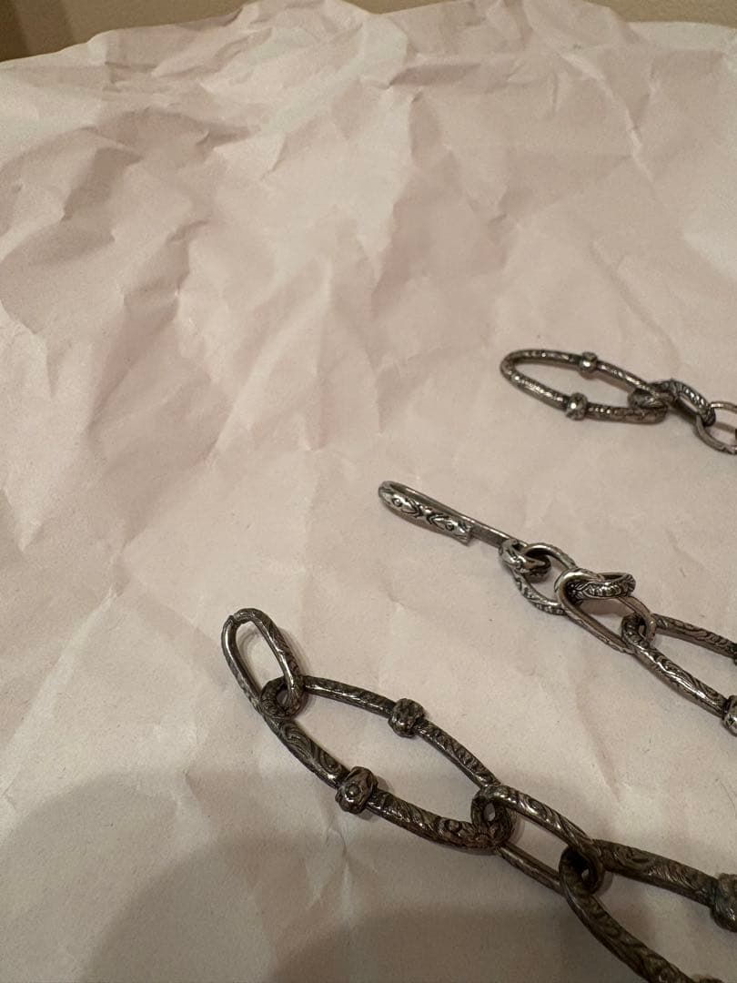 希少! ヴィンテージ 唐草彫り ウォレットチェーン アンティーク