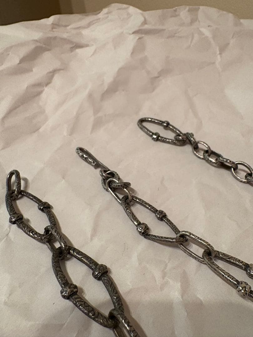 希少! ヴィンテージ 唐草彫り ウォレットチェーン アンティーク