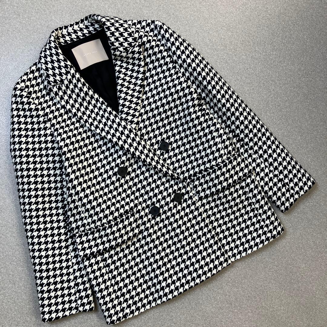 【極美品✨23年モデル】セオリーリュクス 千鳥格子 ダブルコート ジャケット