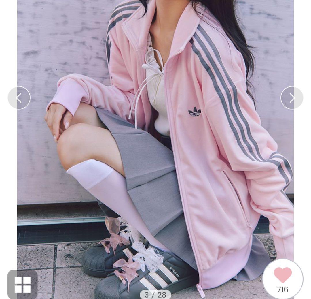 snidel×adidas ピンクベロアジャージXS 本日のみ限定価格