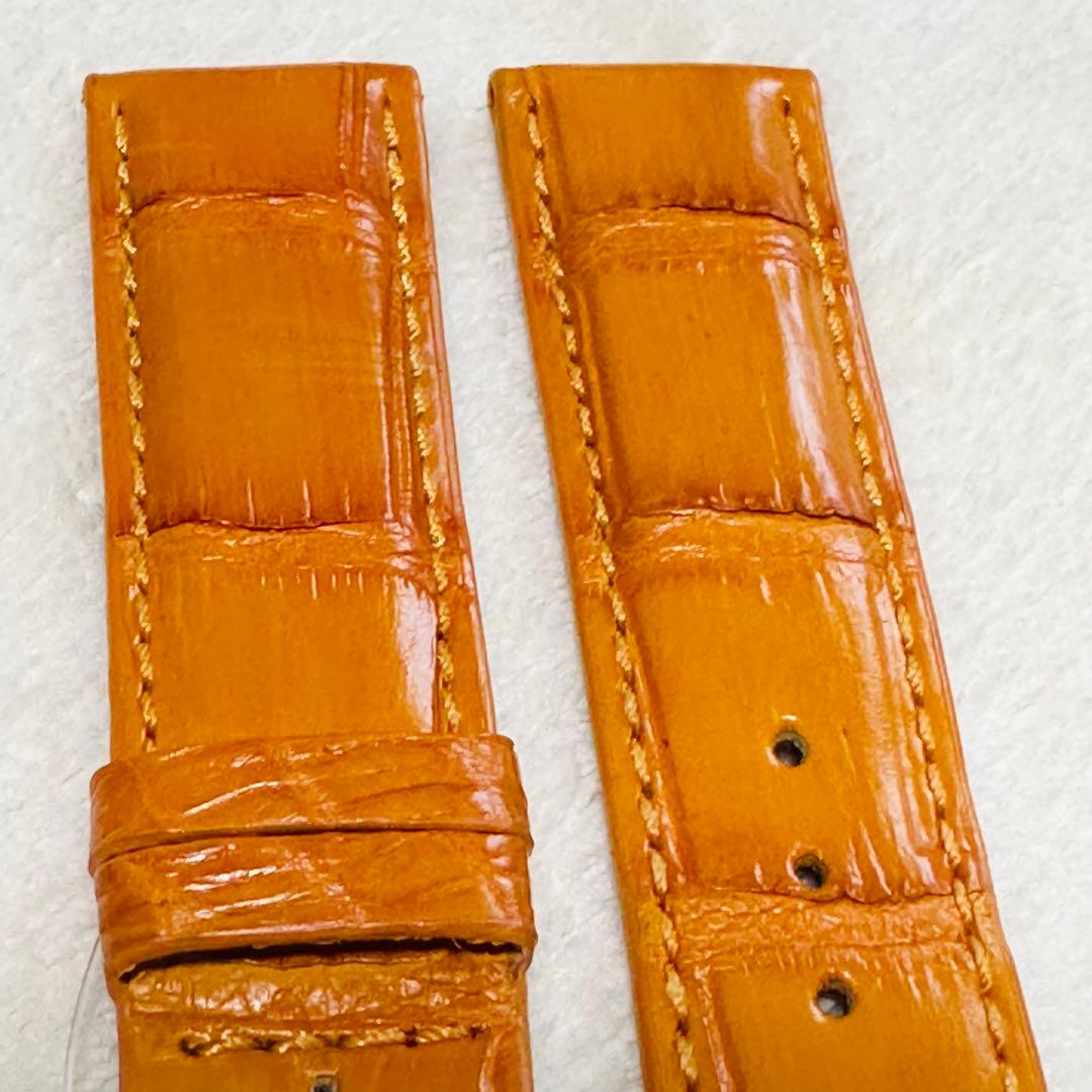 2184#22mm-20mmオレンジ★本物クロコダイル腕時計用ベルト