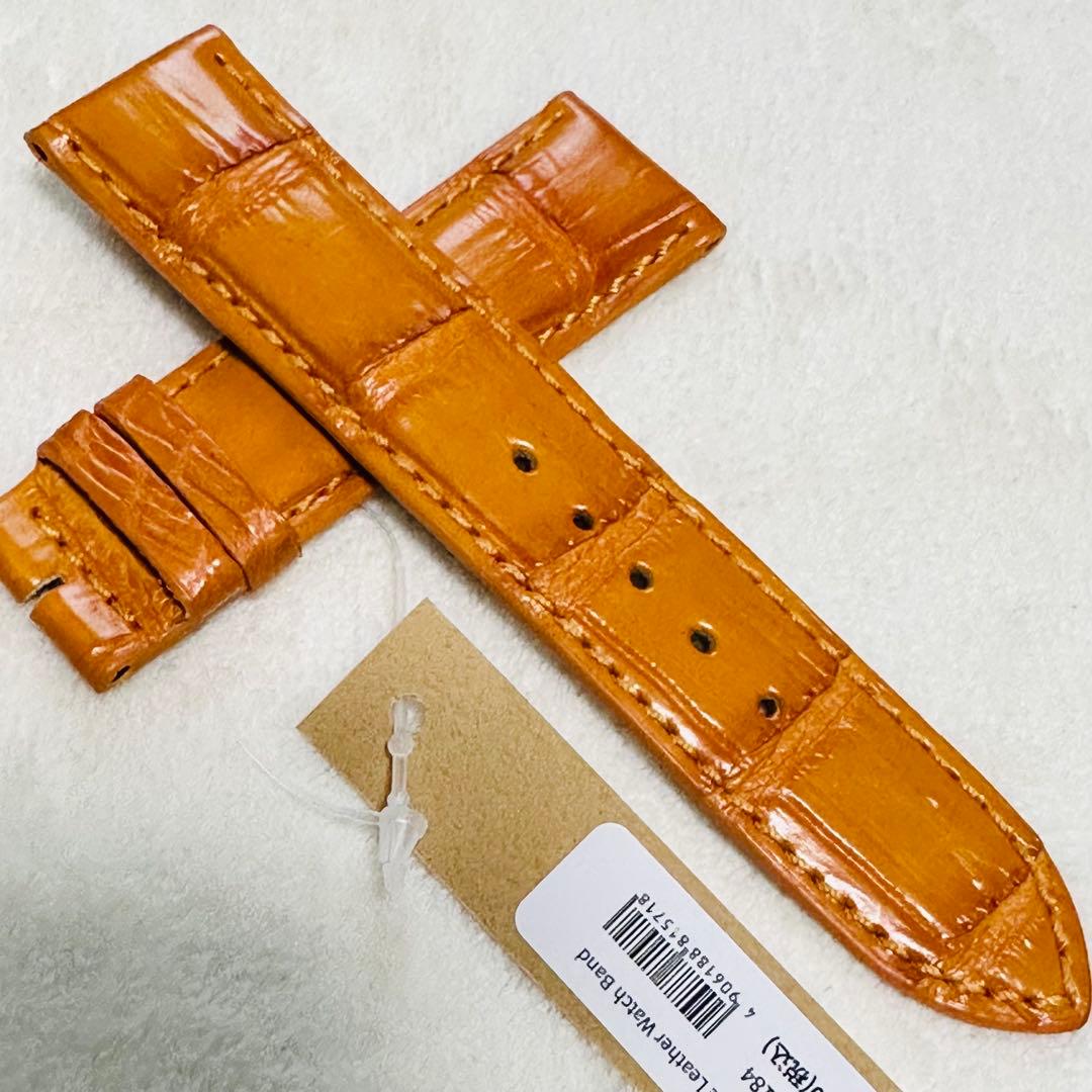 2184#22mm-20mmオレンジ★本物クロコダイル腕時計用ベルト