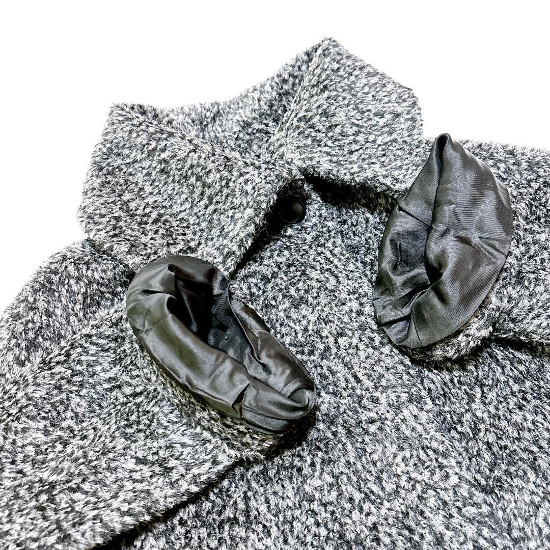 美品✨マックスマーラ アルパカ シャギー コート スタンドカラー グレー 黒