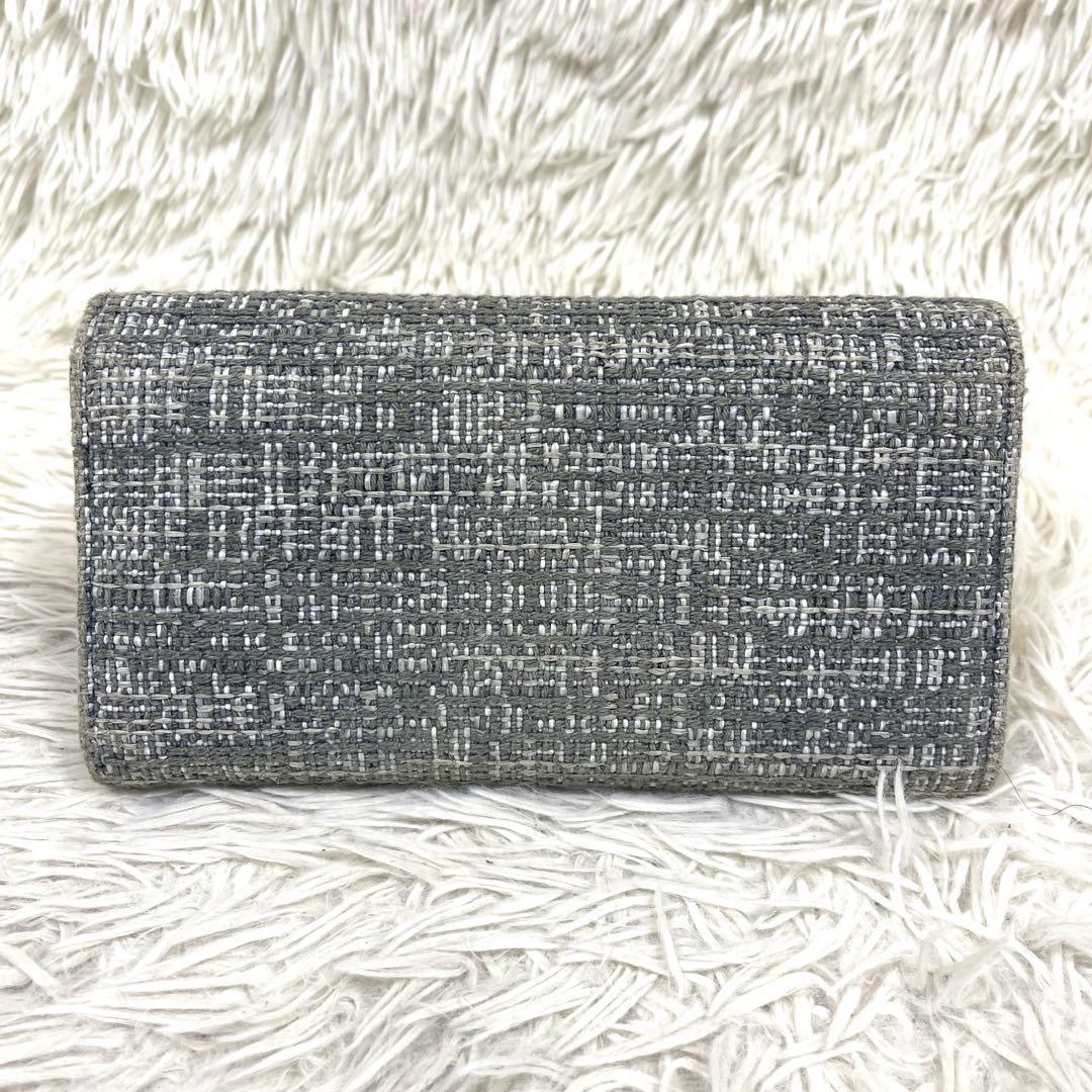 美品‼️CHANEL シャネル　長財布　ドーヴィル ツイード　ココマーク　レザー