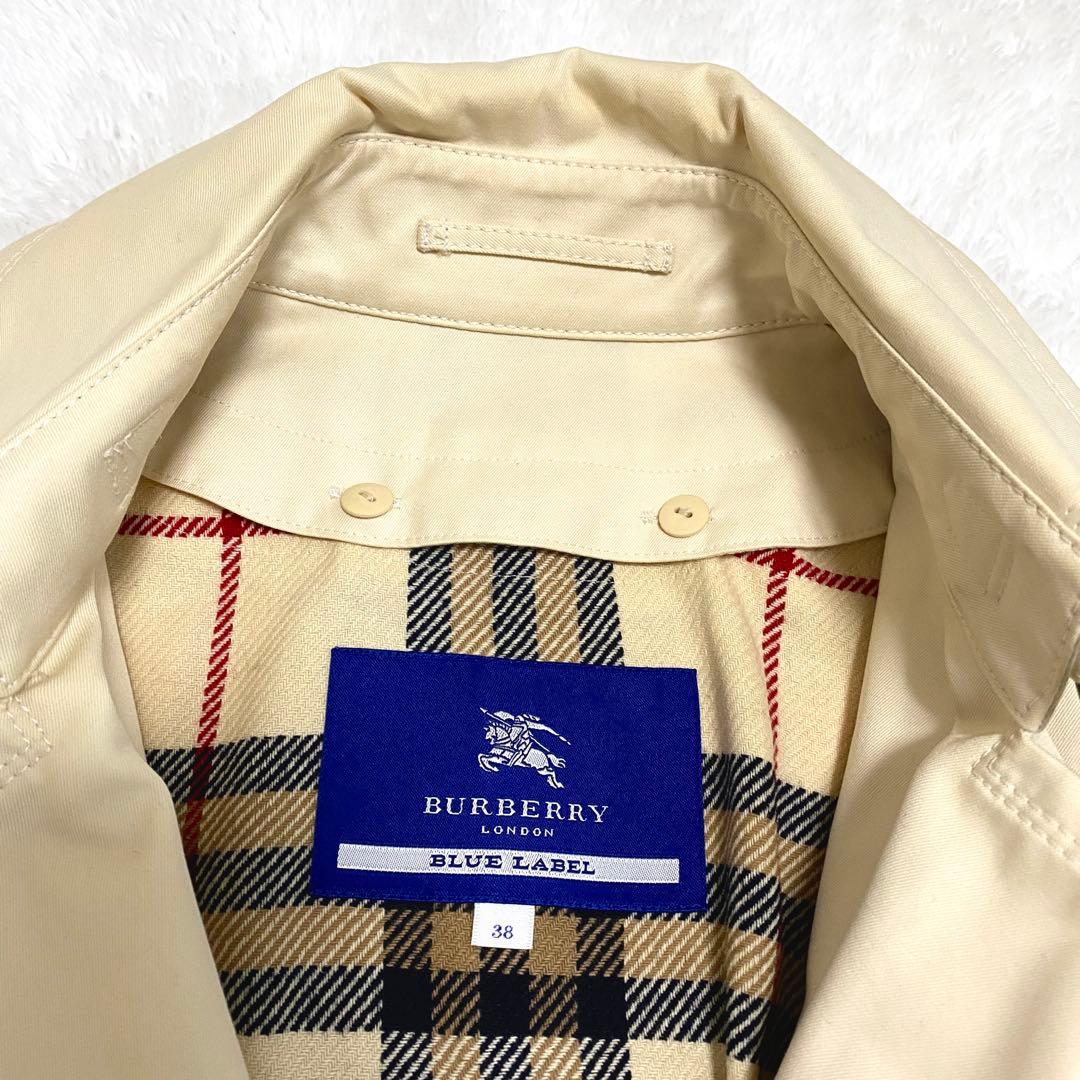 バーバリーブルーレーベル　トレンチコート　ライトベージュ　ノバチェック　38M