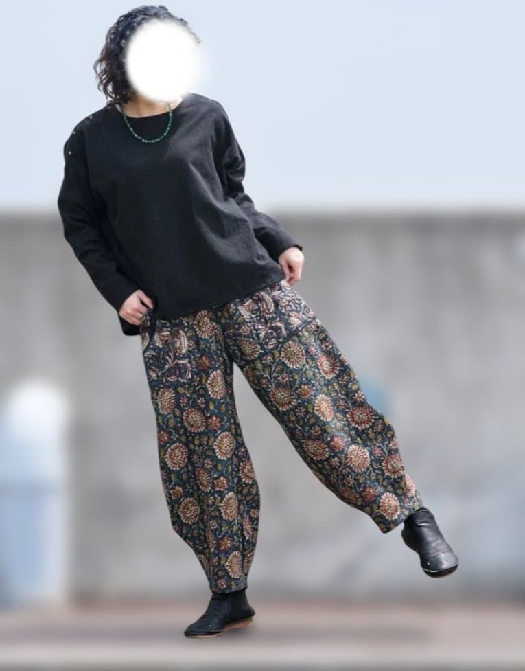 MALAIKA　バグルーグドゥリーパンツ　古布刺し子　赤系　新品未使用タグ付き