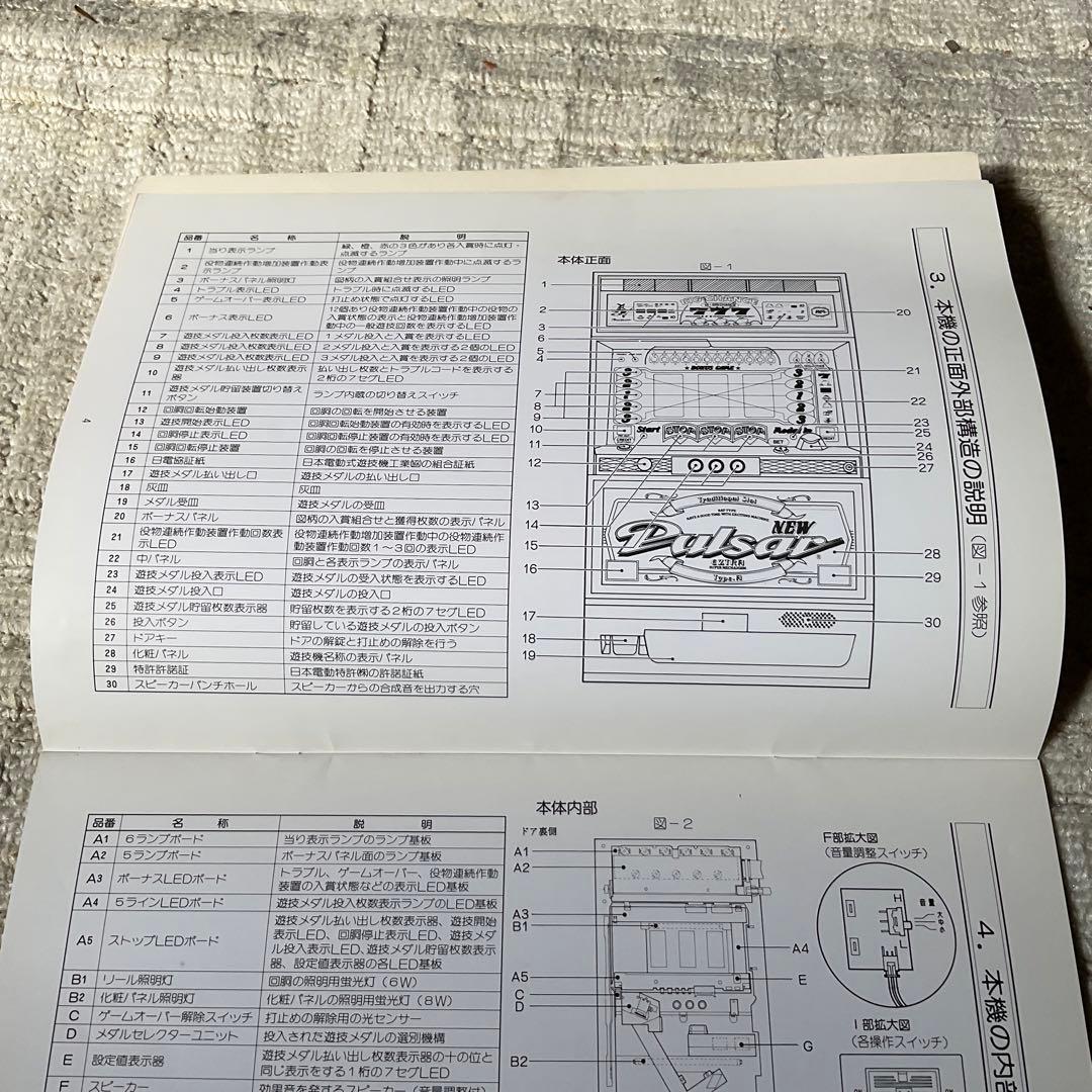 山佐　NEWパルサーカタログとNEWパルサー取扱説明書セット。山佐株式会社。