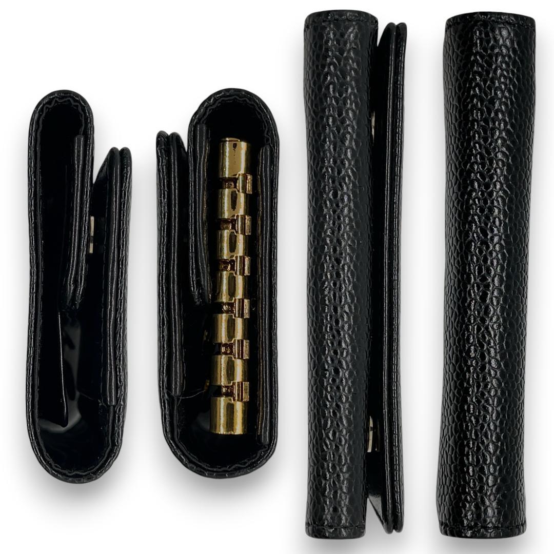 【極美品】シャネルCHANEL キャビアスキン レザー 6連キーケース カード有