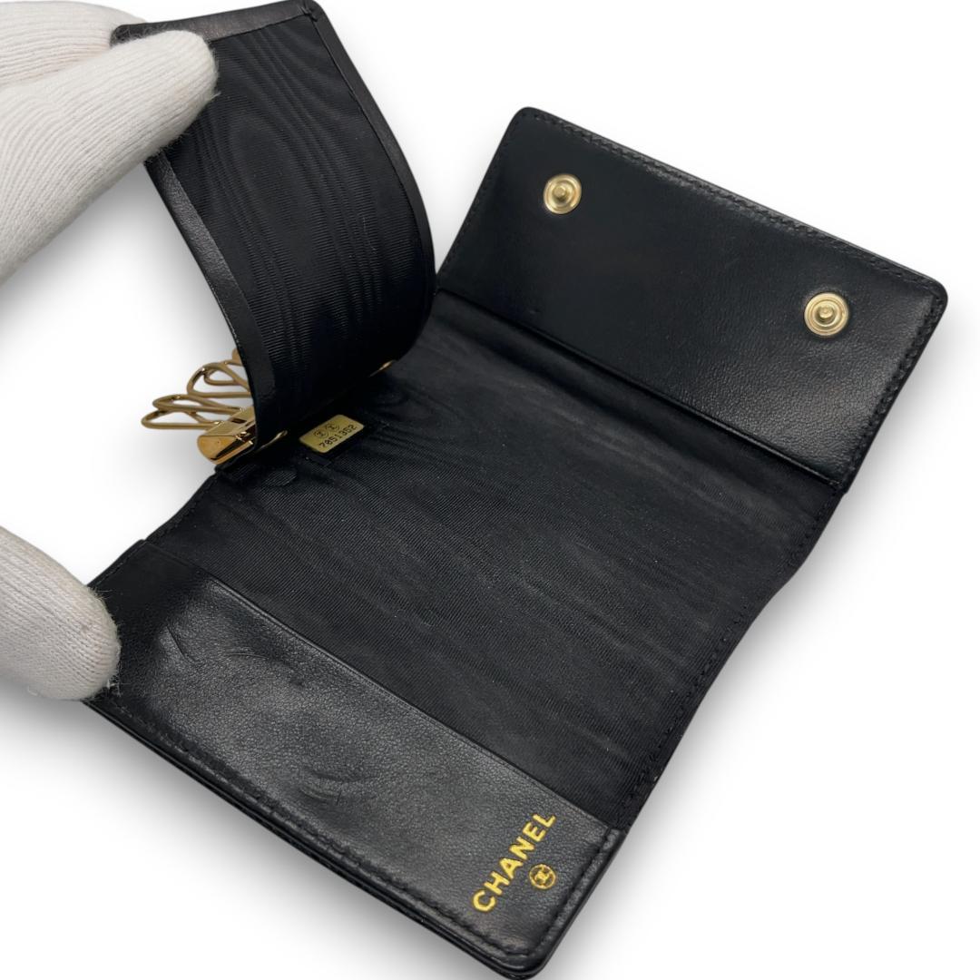 【極美品】シャネルCHANEL キャビアスキン レザー 6連キーケース カード有