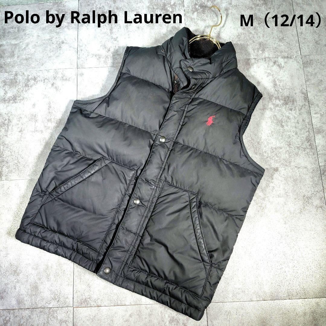 ポロ・ラルフ・ローレン レディース　ブラックダウンベスト　刺繍　12-14