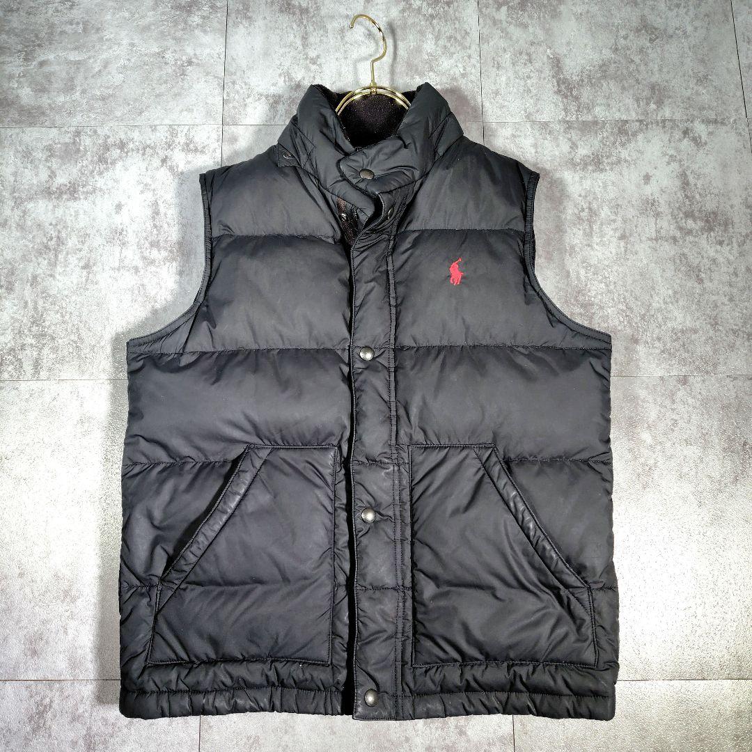 ポロ・ラルフ・ローレン レディース　ブラックダウンベスト　刺繍　12-14