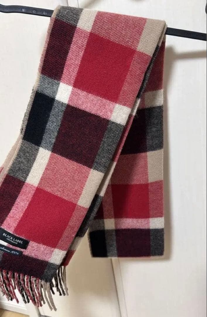 BLACK LABEL カシミヤ100% チェック柄マフラー