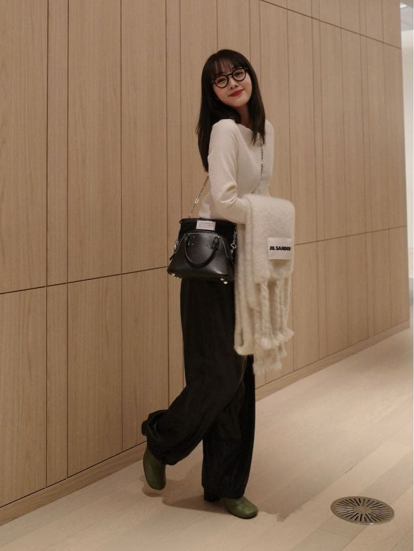 ★ジルサンダー マフラー ウールモヘア ホワイト