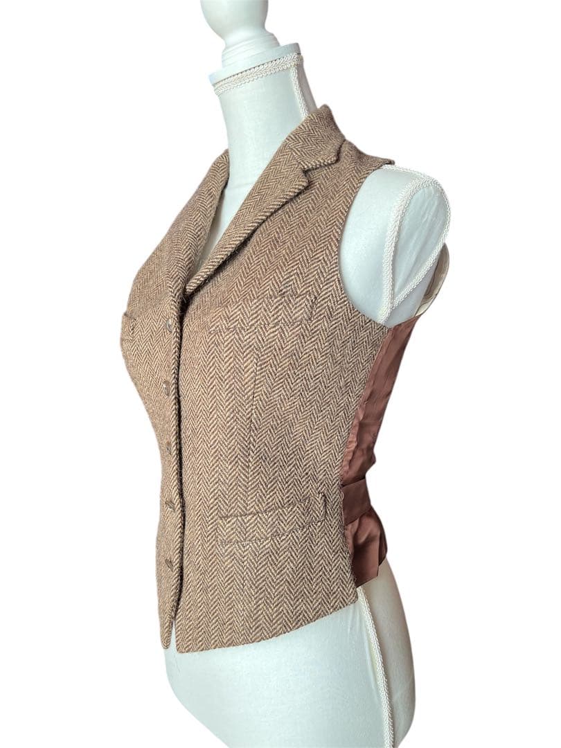 【美品】Ralph Lauren ベスト付き ヘリンボーン テーラードジャケット