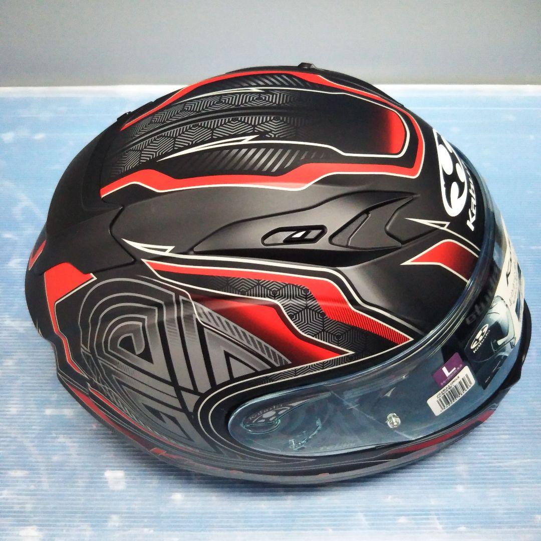 ピンク様オージーケーカブト カムイ3 アクセル フラットブラックレッド Lサイズ