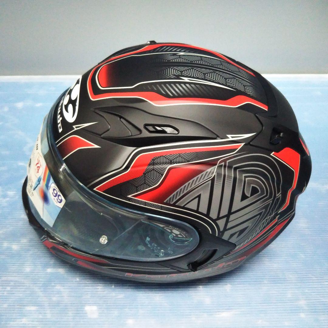 ピンク様オージーケーカブト カムイ3 アクセル フラットブラックレッド Lサイズ